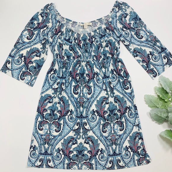Boston Proper Dresses & Skirts - Boston Proper | Blue Paisley Swing Dress